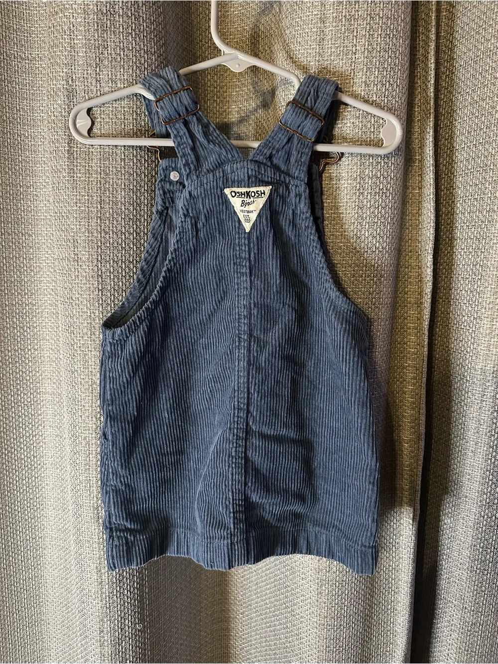 OshKosh B'gosh Girls Blue Denim Button-Front Overalls Dress